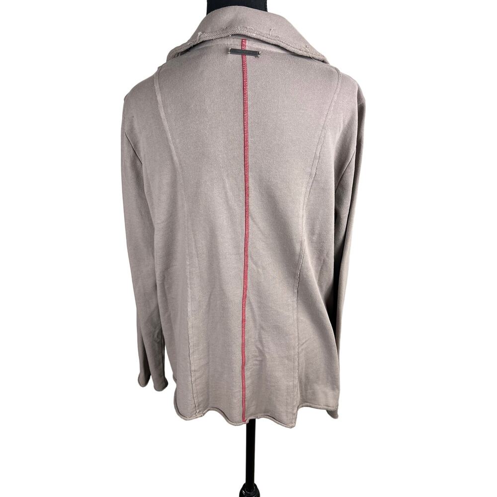 QVC Peace Love World French Terry Blazer Back Stitch Detail MUSHROOM NWT SIZE L - Picture 4 of 7
